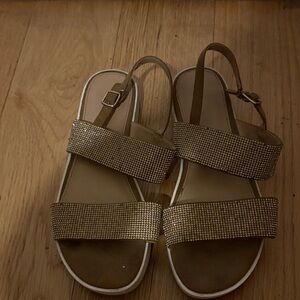 Aldo | Gold Rhinestone Embellished Slingback Sandals|Size 9